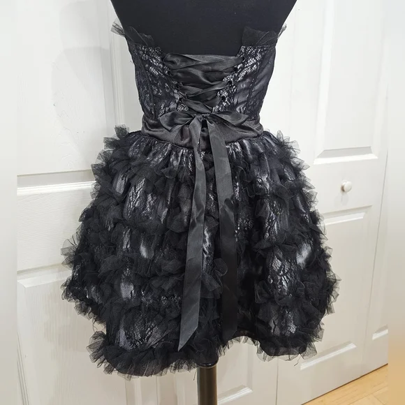 Dolls Kill Goth Gray Black Lace Unholy Mystical Transformation Mini Dress S - Picture 3 of 6
